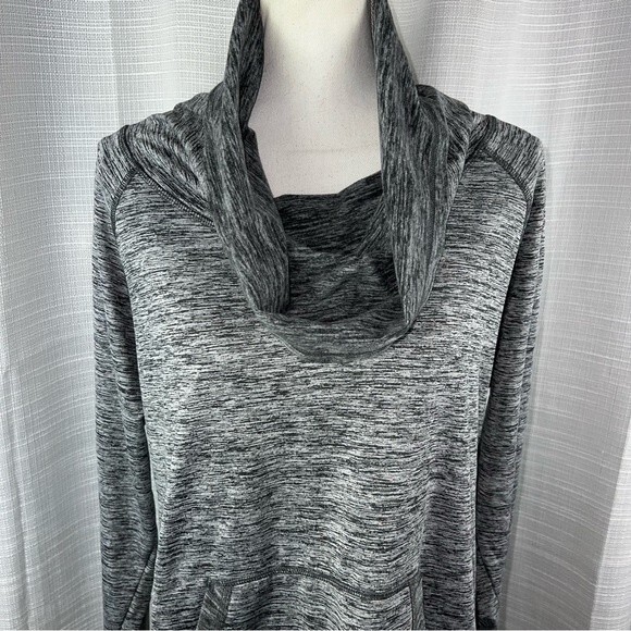 RBX Cowl Neck Sweatshirt 1X Gray Black Soft Stretch Long Sleeves - Picture 3 of 11